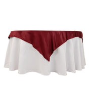 54" x 54" Lamour Satin Square Tablecloth Wedding Party Table Linens TAB_LAMR_5454_BURG
