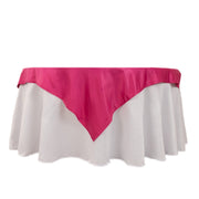54" x 54" Lamour Satin Square Tablecloth Wedding Party Table Linens TAB_LAMR_5454_FUSH
