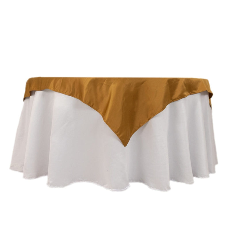 54" x 54" Lamour Satin Square Tablecloth Wedding Party Table Linens TAB_LAMR_5454_GOLD