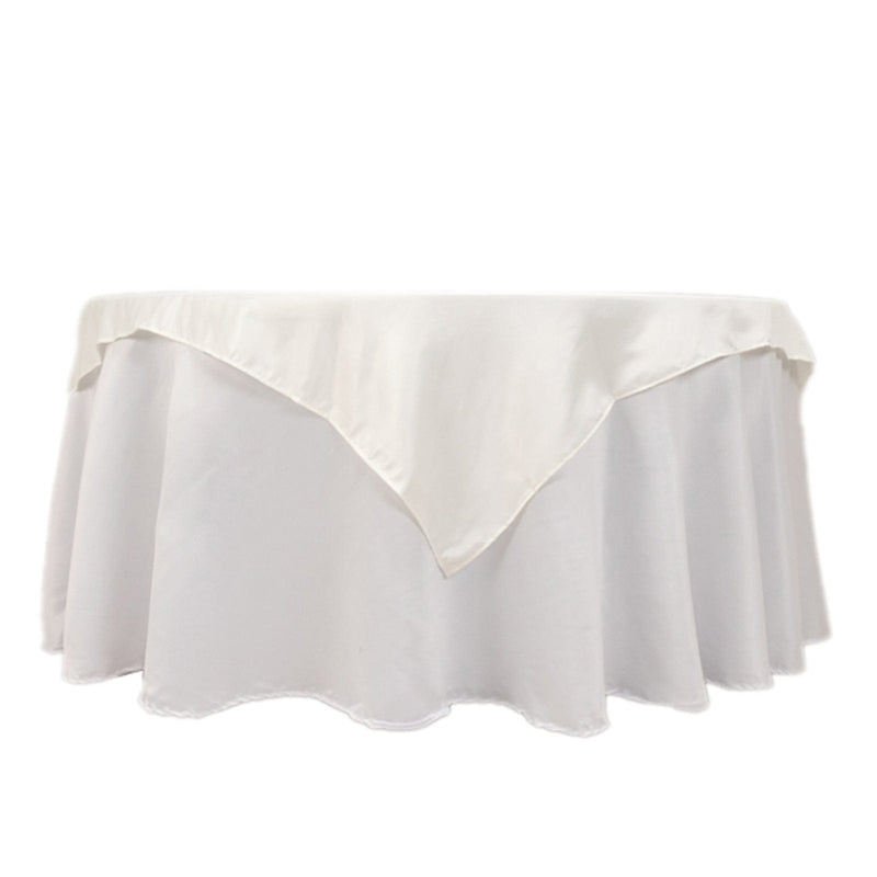 54" x 54" Lamour Satin Square Tablecloth Wedding Party Table Linens TAB_LAMR_5454_IVR