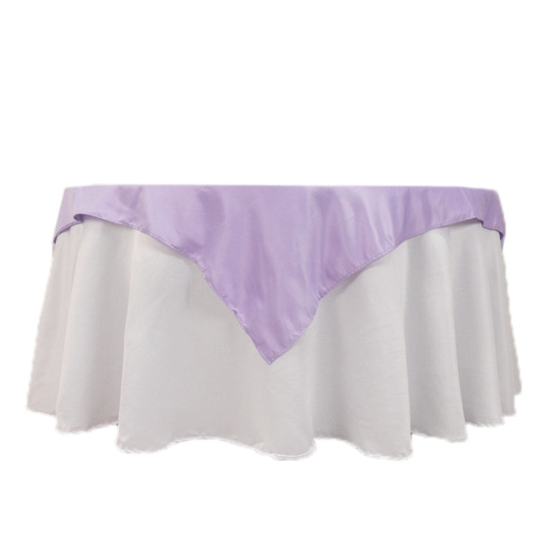 54" x 54" Lamour Satin Square Tablecloth Wedding Party Table Linens TAB_LAMR_5454_LAV