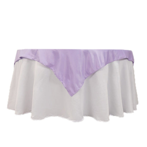 54" x 54" Lamour Satin Square Tablecloth Wedding Party Table Linens TAB_LAMR_5454_LAV