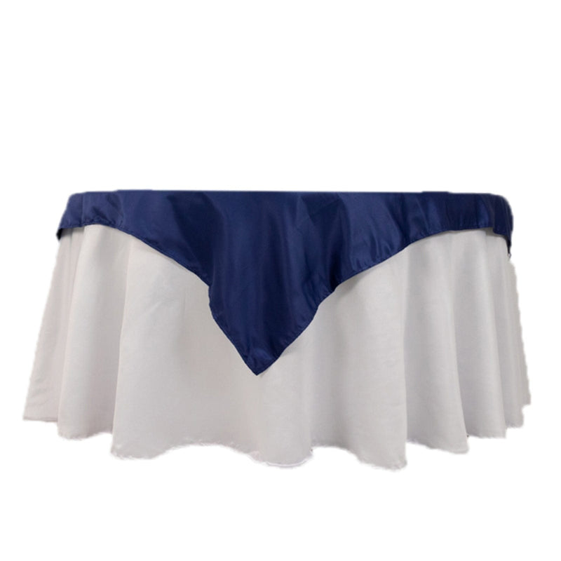 54" x 54" Lamour Satin Square Tablecloth Wedding Party Table Linens TAB_LAMR_5454_NAVY