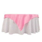 54" x 54" Lamour Satin Square Tablecloth Wedding Party Table Linens TAB_LAMR_5454_PINK