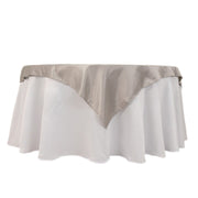 54" x 54" Lamour Satin Square Tablecloth Wedding Party Table Linens TAB_LAMR_5454_SILV