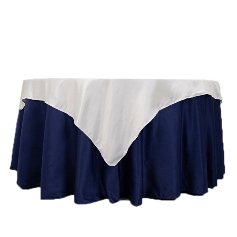 54" x 54" Lamour Satin Square Tablecloth Wedding Party Table Linens TAB_LAMR_5454_WHT