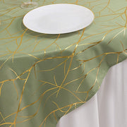 54"x54" Polyester Square Table Overlay with Metallic Geometric Pattern