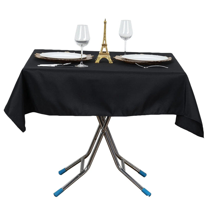 54"x54" Premium Square Polyester Tablecloth TAB_5454_BLK_PRM