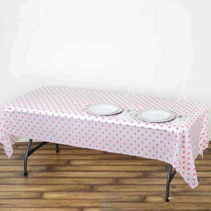 54x108" Polka Dots Disposable Plastic Table Cover Tablecloth