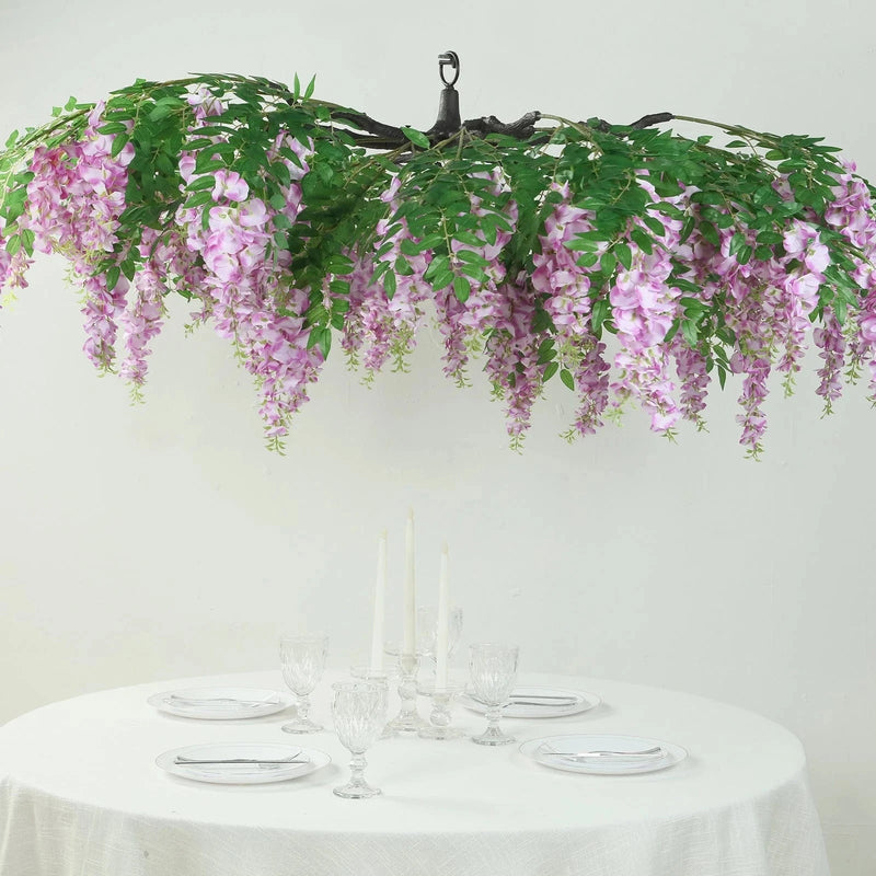55" Silk Wisteria Vine Hanging Artificial Flower Chandelier