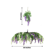55" Silk Wisteria Vine Hanging Artificial Flower Chandelier