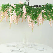 55" Silk Wisteria Vine Hanging Artificial Flower Chandelier