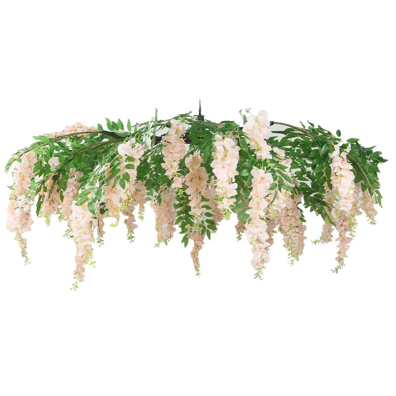 55" Silk Wisteria Vine Hanging Artificial Flower Chandelier