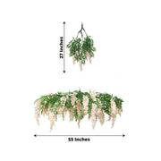 55" Silk Wisteria Vine Hanging Artificial Flower Chandelier