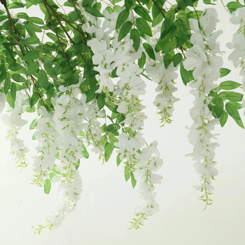 55" Silk Wisteria Vine Hanging Artificial Flower Chandelier