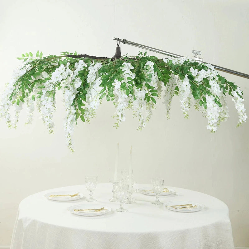 55" Silk Wisteria Vine Hanging Artificial Flower Chandelier