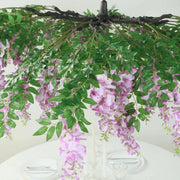 55" Silk Wisteria Vine Hanging Artificial Flower Chandelier