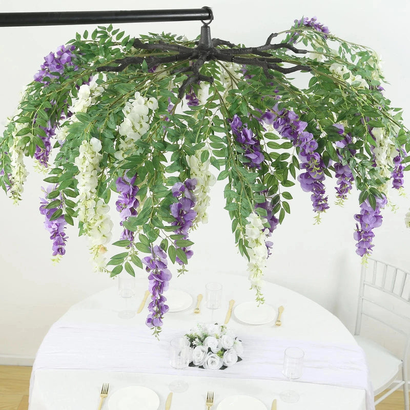 55" Silk Wisteria Vine Hanging Artificial Flower Chandelier