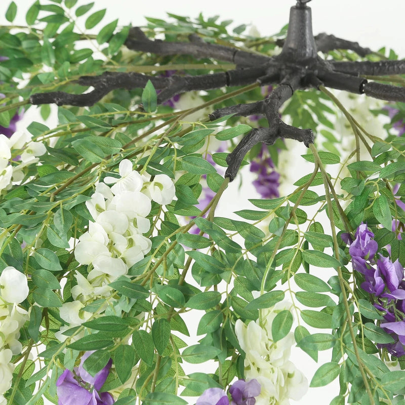 55" Silk Wisteria Vine Hanging Artificial Flower Chandelier