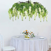 55" Silk Wisteria Vine Hanging Artificial Flower Chandelier