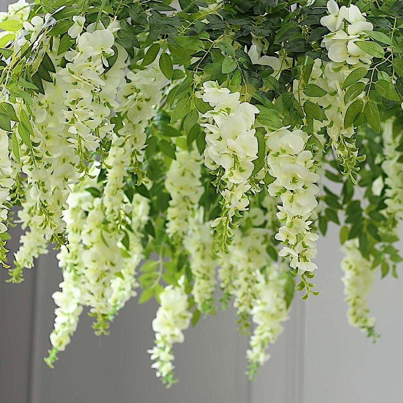55" Silk Wisteria Vine Hanging Artificial Flower Chandelier