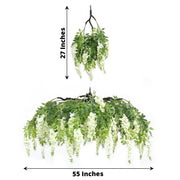 55" Silk Wisteria Vine Hanging Artificial Flower Chandelier