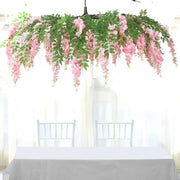 55" Silk Wisteria Vine Hanging Artificial Flower Chandelier
