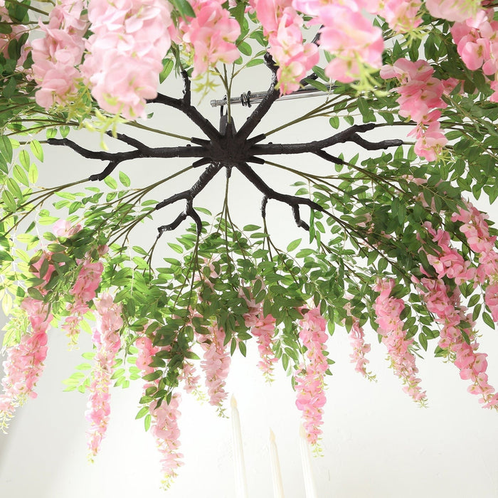 55" Silk Wisteria Vine Hanging Artificial Flower Chandelier