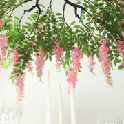 55" Silk Wisteria Vine Hanging Artificial Flower Chandelier
