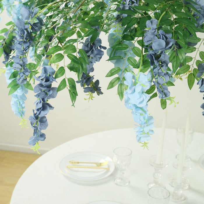 55" Silk Wisteria Vine Hanging Artificial Flower Chandelier