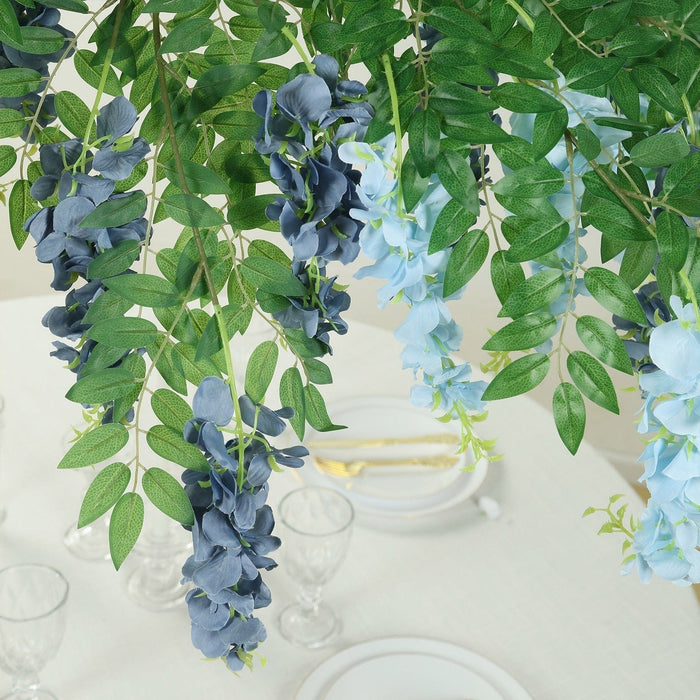 55" Silk Wisteria Vine Hanging Artificial Flower Chandelier