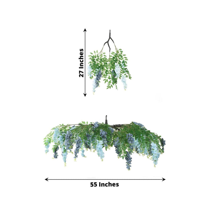 55" Silk Wisteria Vine Hanging Artificial Flower Chandelier