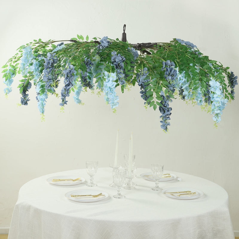 55" Silk Wisteria Vine Hanging Artificial Flower Chandelier
