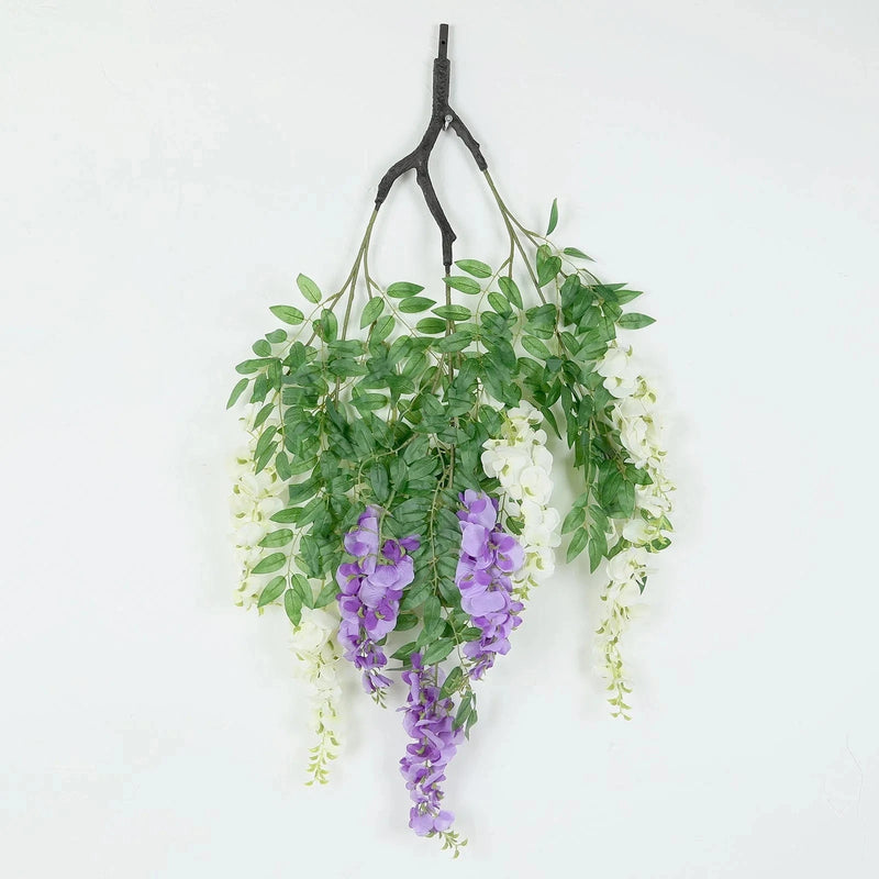 55" Silk Wisteria Vine Hanging Artificial Flower Chandelier ARTI_CEIL_WIST001_L_CRMPURP