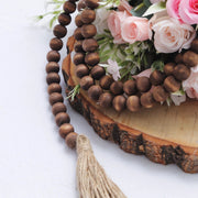 55" Wood Bead Chain with Tassels Hanging Garland
