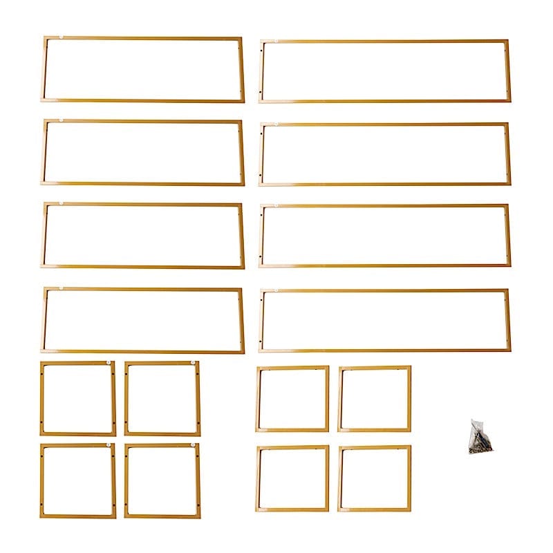 5ft Tall Rectangular Double Frame Table Top Stand - Gold IRON_STNDREC4_48_GOLD