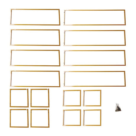 5ft Tall Rectangular Double Frame Table Top Stand - Gold IRON_STNDREC4_48_GOLD