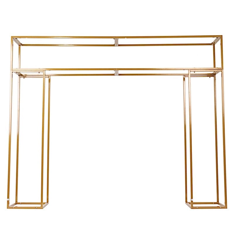 5ft Tall Rectangular Double Frame Table Top Stand - Gold IRON_STNDREC4_48_GOLD