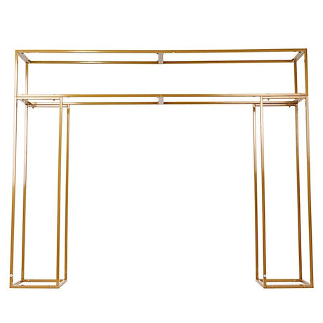 5ft Tall Rectangular Double Frame Table Top Stand - Gold IRON_STNDREC4_48_GOLD