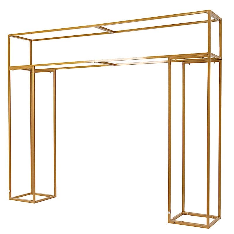 5ft Tall Rectangular Double Frame Table Top Stand - Gold IRON_STNDREC4_48_GOLD
