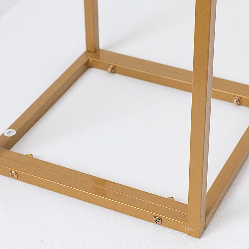 5ft Tall Rectangular Double Frame Table Top Stand - Gold IRON_STNDREC4_48_GOLD