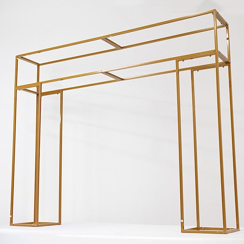 5ft Tall Rectangular Double Frame Table Top Stand - Gold IRON_STNDREC4_48_GOLD