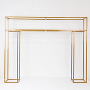 5ft Tall Rectangular Double Frame Table Top Stand - Gold IRON_STNDREC4_48_GOLD