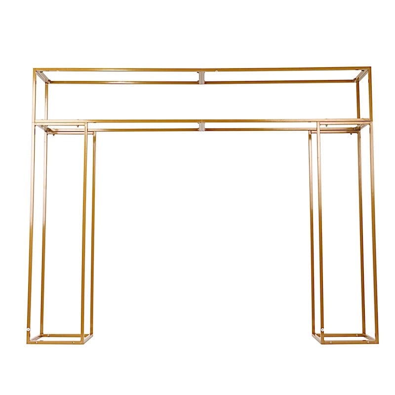 5ft Tall Rectangular Double Frame Table Top Stand - Gold IRON_STNDREC4_48_GOLD