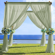 5ft x 14ft Premium Chiffon Sheer Backdrop Curtain Window Drape Panel CUR_PANORGZ_14_DSG
