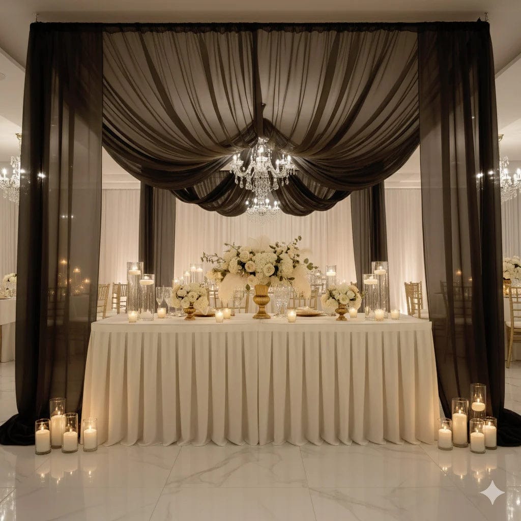 5ft x 20ft Chiffon Sheer Backdrop Curtain Panel Ceiling Drape