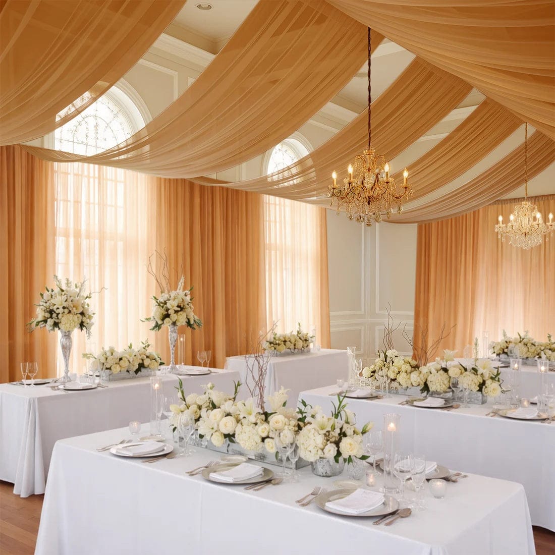 5ft x 20ft Chiffon Sheer Backdrop Curtain Panel Ceiling Drape