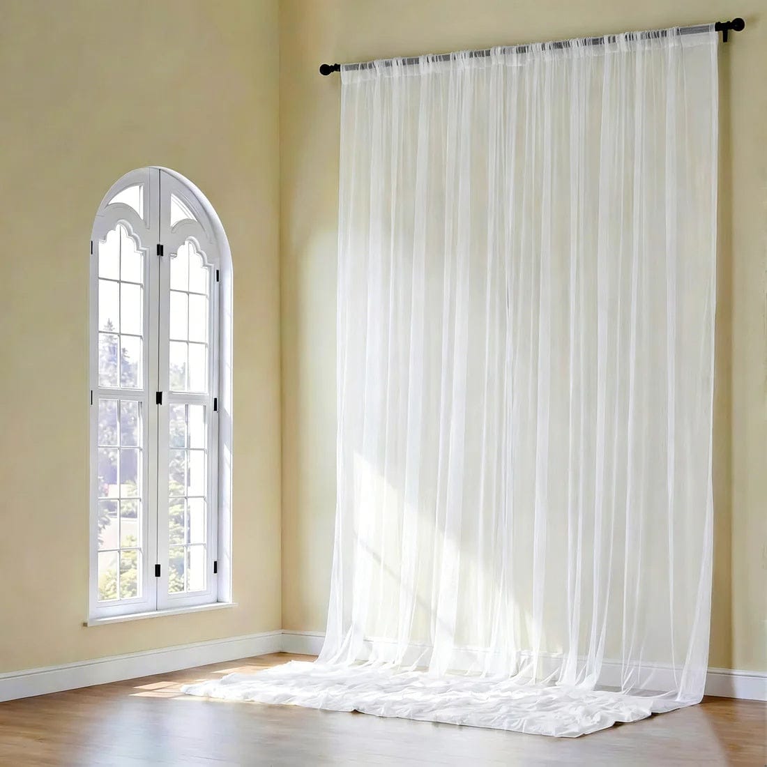 5ft x 20ft Chiffon Sheer Backdrop Curtain Panel Ceiling Drape