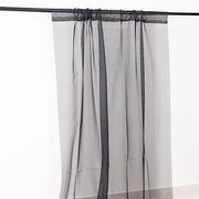 5ft x 32ft Premium Chiffon Sheer Backdrop Curtain Panel Ceiling Drape CUR_PANORGZ_32_BLK