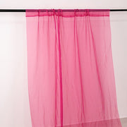 5ft x 32ft Premium Chiffon Sheer Backdrop Curtain Panel Ceiling Drape CUR_PANORGZ_32_FUSH